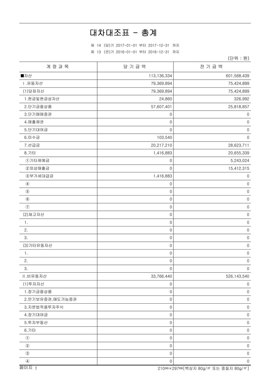 2017년도 재정보고 — 공시 서류 17쪽